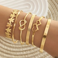 Luxe Gold/Silver 6-Piece Adjustable Bracelet Set – Elegant & Trendy