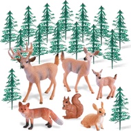 21 Pcs Tree Deer Figures Forest Animals Figures Woodland Creatures Figures Miniature Toys Tree Deer 