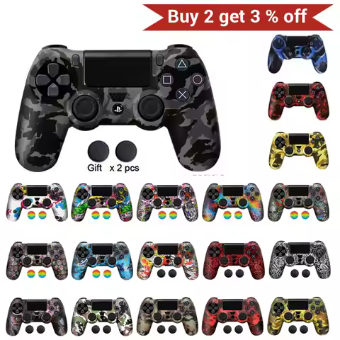 Camouflage Silicone Rubber Gel Skin for Sony Ps4 Slim/pro Controller Cover Protective Case for Ps4 W