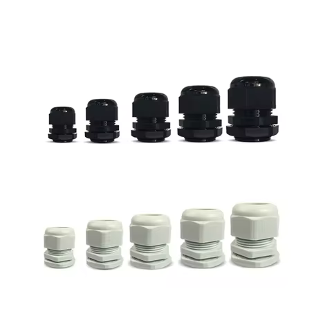 10 pcs Waterproof Cable Gland Cable Entry IP68 PG7 For 3-6.5mm PG11 PG25 PG36PGWhite Black Nylon Pla