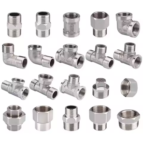 1/2 3/4 BSP Female Male Thread Tee Type Reducing Stainless Steel Elbow Butt Joint Adapter Cap Plug C