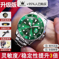 นาฬิกาข้อมือชาย Olevs RT6650 แบบอัตโนมัติ ชั้นสูง หน้าปัดสีเขียว น้ำหนักเบา ทนทาน ทนทานต่อการสัมผัส