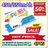 For BETAFPV RC Battery BT2.0 450mAh 550mAh 1S 30C Kit Racing Drone FPV Lipo 4pcs