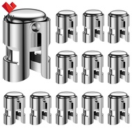 12 Pcs Champagne Stoppers 1.5×1.5×2.1 inch Stainless Steel Champagne Saver Reusable Champagne Sealer Stopper with Double Buckle Durable Champagne Cork for Wine SHOPCYC1576