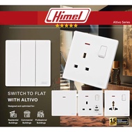 HIMEL ALTIVO Series Switches Switch Socket Outlet Original Sirim Approved White 13A 20A 15A USB