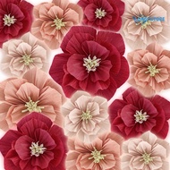 [LISI]  Crepe Paper Flowers DIY Handmade Paper Flower Wall Decoration for Home Party Wedding Birthday