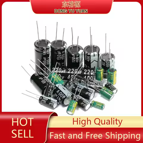 5PCS 220UF 10UF 22UF 33UF 47UF 68UF 82UF 10/233/47UF Aluminum Electrolytic Capacitor 400V 450V 100UF