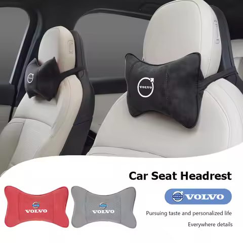 Car Seat Headrest Travel Rest Suede Neck Pillow Accessories For Volvo ES90 EC40 EX40 EM90 XC90 V90 V
