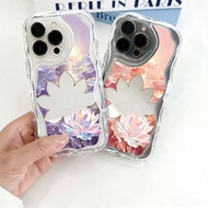 For OPPO A5 Pro A3X A60 A18 A17 A16 A15 A5s A38 A78 A58 A3s A31 Lotus Mirror Case
