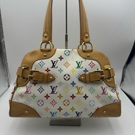Lv 路易威登中古白三彩Claudia 克劳迪亚手提单肩包