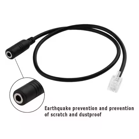 E56B RJ9/RJ10 to 3.5mm Female Headset Adapter Cable Stereo Converter Telephone Cord