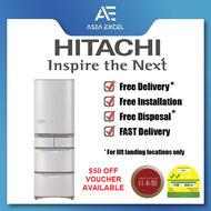 HITACHI R-S42RS 319L STAINLESS CHAMPAGNE MADE IN JAPAN REFRIGERATOR