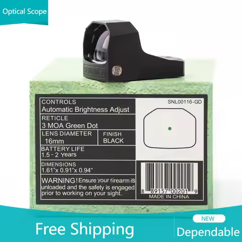 Sentinel 1x16 Compact Reflex 3 MOA Red Dot Sights RMSC Footprint Shake Wake Motion Sensing Manual Br