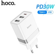 HOCO N21 Pro PD30W USB Type C  Charger Fast Charge QC3.0 Charger For iphone 14 13 12 Pro Max Xiaomi Samsung Huawei Android Mobile Phone Charger Adapter EU Plug USB C Travel Wall Mount