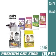 Zulpet Icats Premium Cat Food All Series 1.5KG/ Makanan Kucing Ekonomi