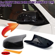 Carbon Fiber Look Black Side mirror cover Replacement for BMW X3M F97 X4M F98 2019-2023 X5M F95 X6M 
