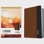 The Message Deluxe Gift Bible, Large Print (Leather-Look, Saddle Tan/Black): The Bible in Contemporary Language