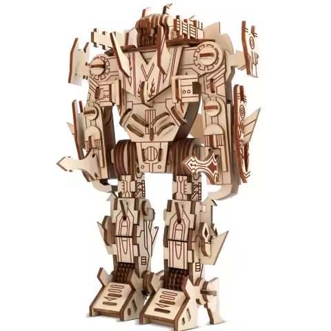 Robot Wooden 3D Stereo Stitch Puzzle DIY Handmade Model Toys for Boys Adults Creative Gifts Home Dec