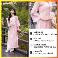 STYLISHED LADY'S PINK DRESS IN SOFT SILK FABRIC TRADITIONAL WOMEN'S Ao Dai, plain, shiny ao dai, emb