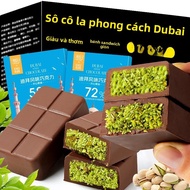 Dubai Chocolate Heart Shaped Snack with Hazelnut Filling Pure Black Chocolate Block Delicious Sweet