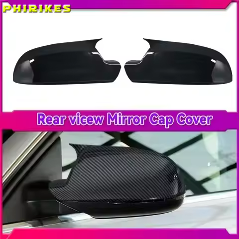 Bright Black Rearview Mirror Cover Wing Side Rear View Mirror Cap Sticker Fit for Audi A4 A5 S4 S5 B
