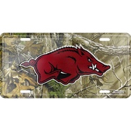 Hangtime University of Arkansas - Arkansas Razorback 6 x 12 Metal CAMO License Plate