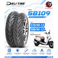 DELI TIRE BENELLI PANAREA 125 TAYAR DEPAN BELAKANG 100/90-12 /110/90-12 BRAND DELI SB109 INDONESIA Y