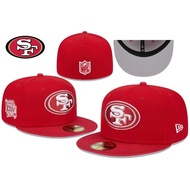 NFL San Francisco 49ers Snapback Men's hat black fully closed flat brim not adjustable red flat brim