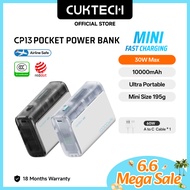 【3C Certification】CUKTECH Mini Power  Bank 10000mAh 30W Max Fastcharging  Powerbank PD3.0 Digital Di