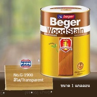 สีย้อมไม้เบเยอร์ ขนาด 1GL No.G-1900 (สีใส) Beger WoodStain โชว์ลายไม้ สูตรน้ำมัน ฟิล์มสีซึมลึกถึงเนื้อไม้ (3.785 ลิตร)