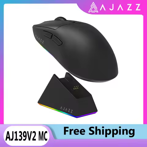 AJ139 V2-MC Wireless Gamer Mouse with Dock PAW3311 Gaming Sensor 12000DPI Max Tri-mode Connect Mice 