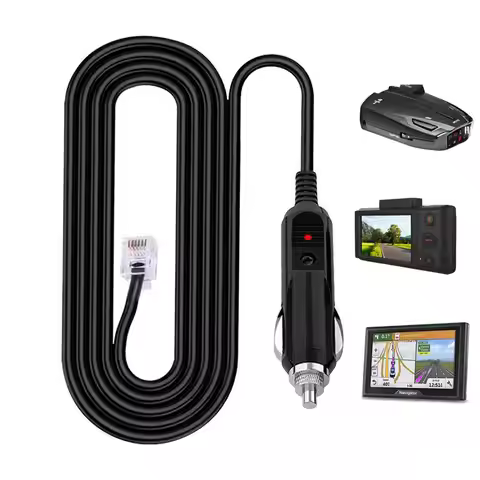 Radar Detector Power Cord Rj11 12V 2A Radar Detector Cables For Escort Passport 8500 X50 9500IX 7500