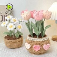 QIUJUU Crochet Kit, Crochet Multicolored Yarn Flower Crochet Kit, Sewing Knit Kits Sunflower Tulip F