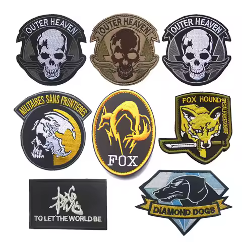 Metal Gear Solid MGS 5 Diamond Dogs Special Force Group Ghost Embroidered Patch Stripes sticker for 