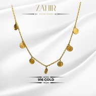 Emas Zahir Rantai Leher Emas 916 Sauh Dinar