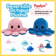 FAELYN Plushie Stuffed Flip Octopus Doll Viral Reversible Octopus Plush | Patung Sotong