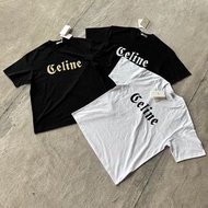 Celine Tee 賽琳羅馬文字標語短袖T恤男女同款