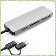 [J X Q K] Multifunctional Memory Card Reader Type-C & USB A Card Reader XD+CF+MS+SD+TF/M2 Reader Mul