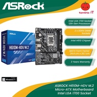 ASROCK H610M-HDV M.2 Intel LGA1700 Socket MATX Motherboard Bundle with Intel Processor