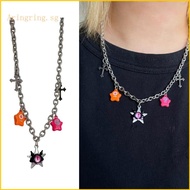 ARIN Unique Devil Eye Star Necklace Crucifix Pendnat Neckchain Vintage Jewelry Choker