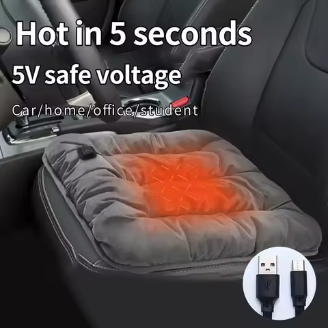 USB Electric Heating Pad 45x45cm Universal for Car Seat / Office Chair Cushion Winter Warmer 3-Level