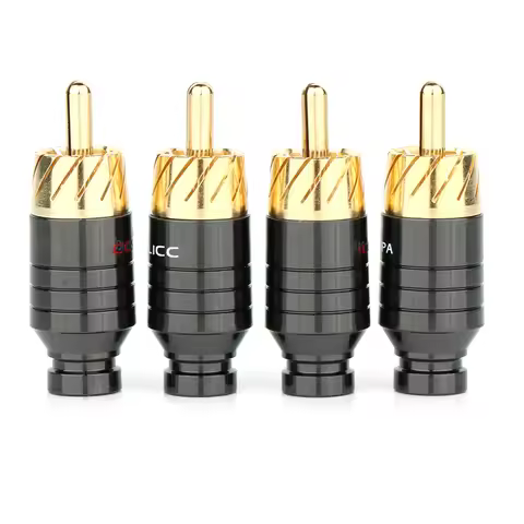 2/4Pcs Luxury Soldering RCA Plug Jack Connector Speaker Audio Output/Input Adapter Plug Gold plated 