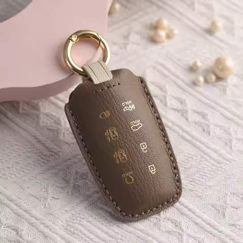 6 8 Bottons Leather Car Key Case Fob Cover for Hyundai Genesis G70 G80 G90 GV70 GV80 EQ900 DH BH G60