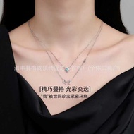 rantai silver rantai leher France AG/Aijiasha 925 Silver Lucky Four-Leaf Flower Necklace Elegant Hig