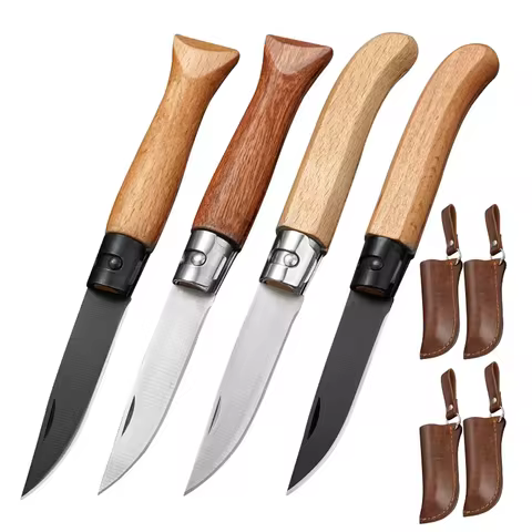 3CR13 Steel Outdoor Knife Survival Hunting Knife Comfortable Wood Handle Quality Stainless Steel Cam