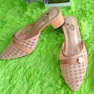 5cm Slop Heels, Brocade Material, Latest 5cm Tofu Heels