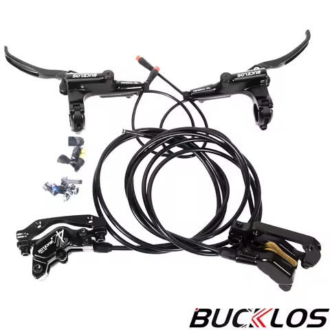 BUCKLOS HD-E735 E-Bike Hydraulic Brake 1150mm 1950mm 4-Piston Power Off Hydraulic Brake for Ebike Sc