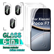 6in1 Tempered Glass Lens film For Xiaomi Poco F7 Poco F7Ultra Poco F7 Pro Screen Protector Xiaomi F7