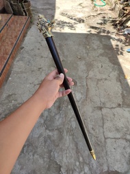 Tongkat Kayu Galih Kelor Hitam Komando Variasi Alpaka Bali Ukir Naga