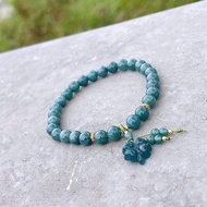Turquoise bracelet mixed with 4-leaf clover charm